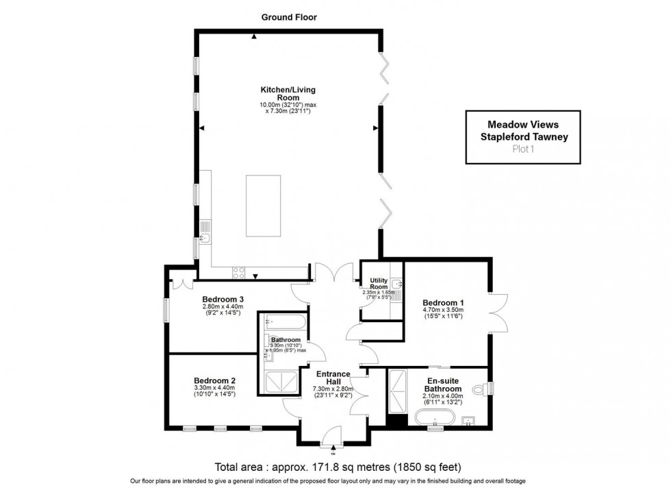 Floorplan for MEADOW VIEW, Epping Lane, Stapleford Tawney,