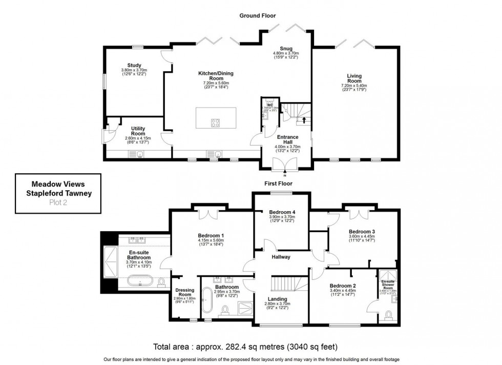 Floorplan for MEADOW VIEW, Epping Lane, Stapleford Tawney,