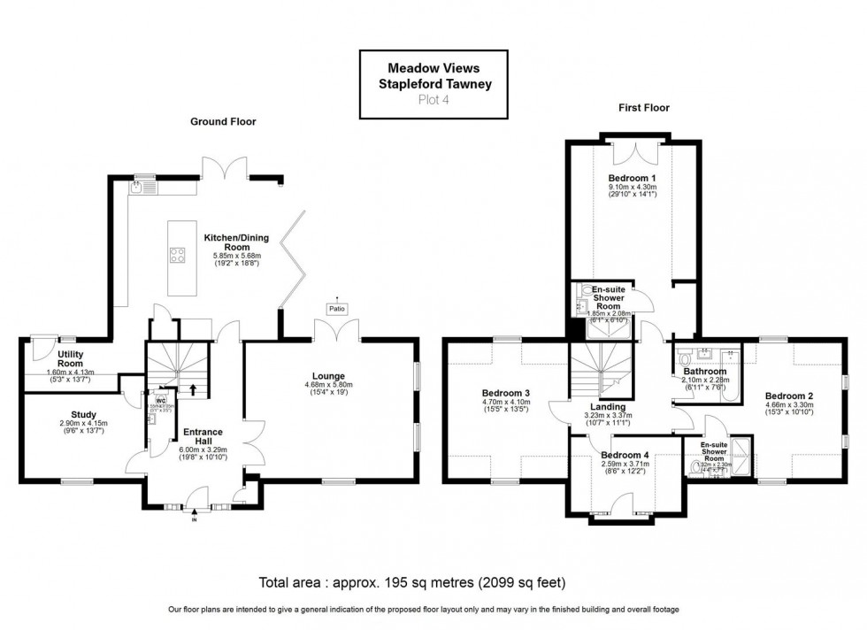 Floorplan for MEADOW VIEW, Epping Lane, Stapleford Tawney,