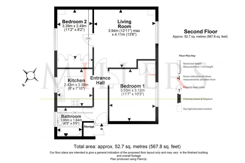Floorplan for St Helens Court, Hemnall Street, Epping