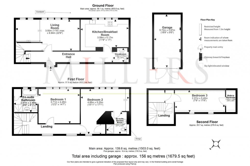 Floorplan for Hill Hall, Theydon Mount, Epping