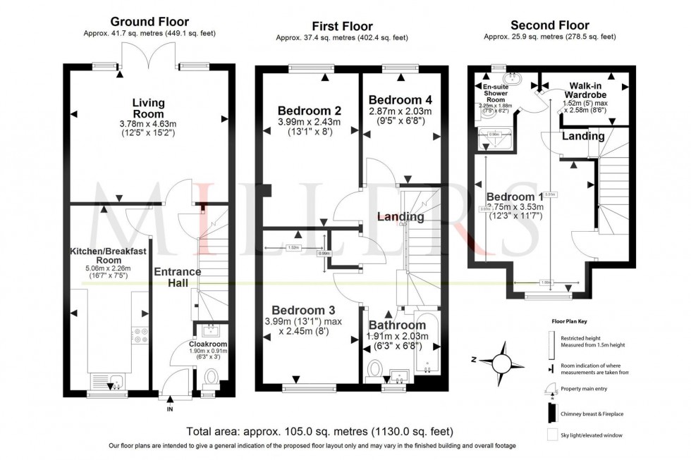 Floorplan for Blenheim Square, North Weald