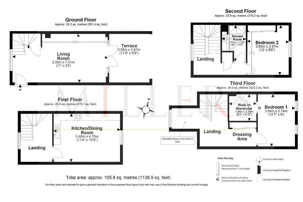 Floorplan for The Millhouse, Roydon Mill, Roydon