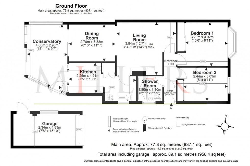 Floorplan for Princes Close, North Weald.