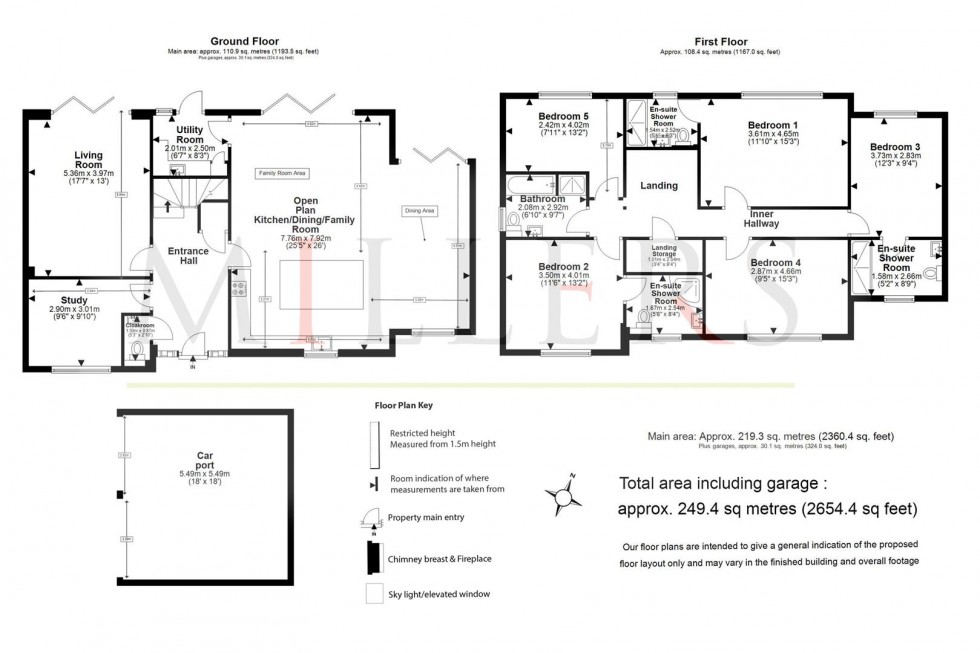 Floorplan for Cedar Lodge, Mott Street, High Beach