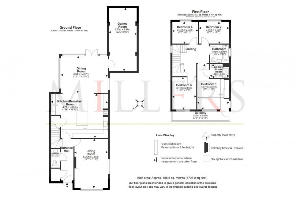 Floorplan for Nuthatch Drive, Newhall, Harlow