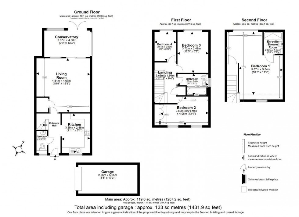 Floorplan for Green Close, Epping Green, Epping