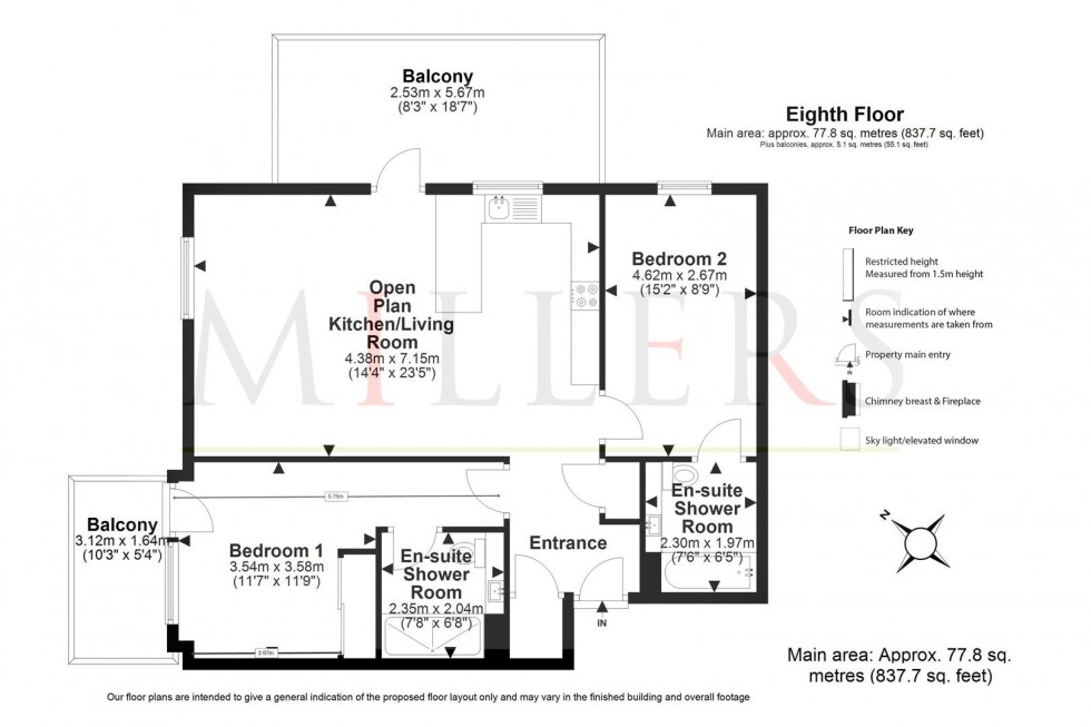 Floorplan for Godfrey House, Edinburgh Gate, Harlow