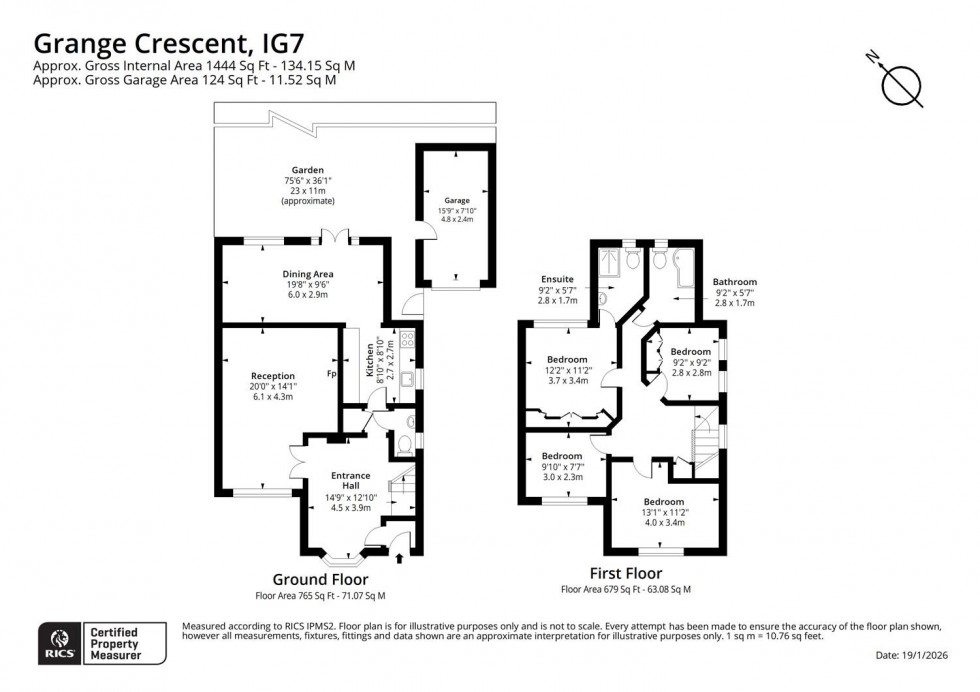 Floorplan for Grange Crescent, Chigwell