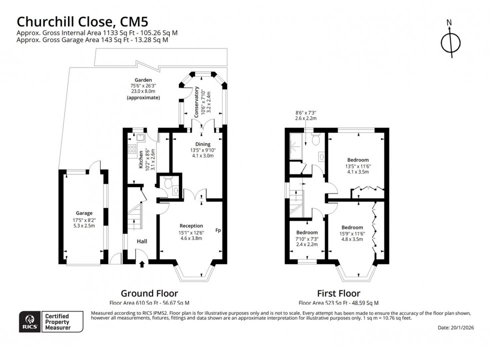 Floorplan for Churchill Close, Ongar
