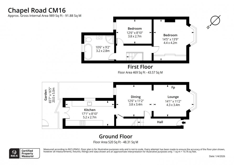 Floorplan for Chapel Road, Epping