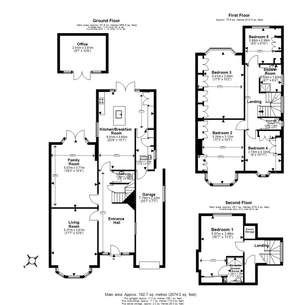 Floorplan for Queens Avenue, Woodford Green