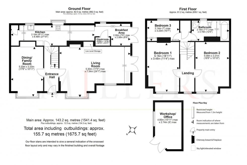 Floorplan for The Elms, Masons Bridge Farm Rd, Fiddlers Hamlet, Epping
