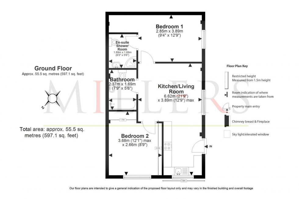Floorplan for Electron House, Hemnall Street, Epping
