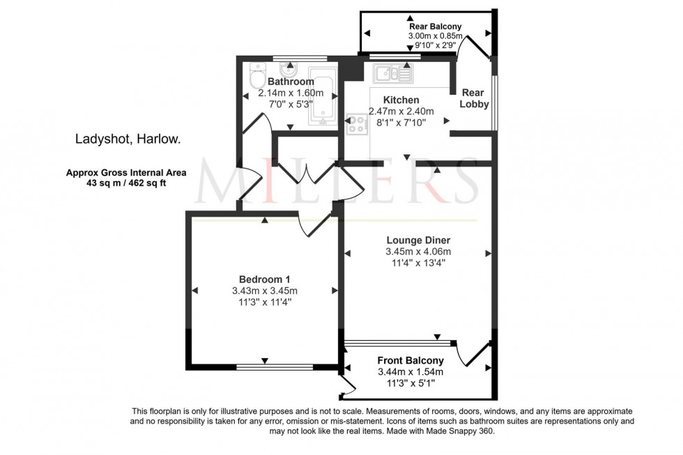 Floorplan for Ladyshot, Harlow