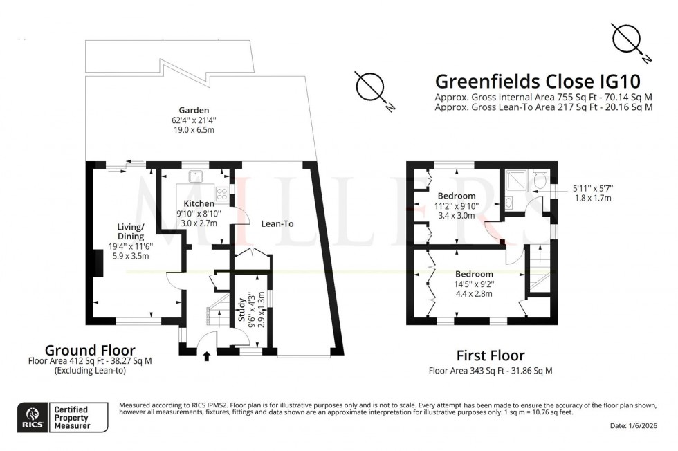 Floorplan for Greenfields, Loughton